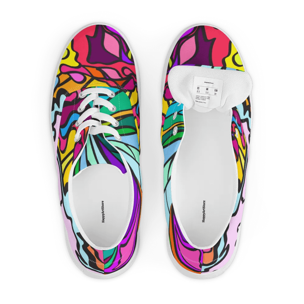 Vibrant Swirl Women's Canvas Shoes - Wave at Sunset product image (6)