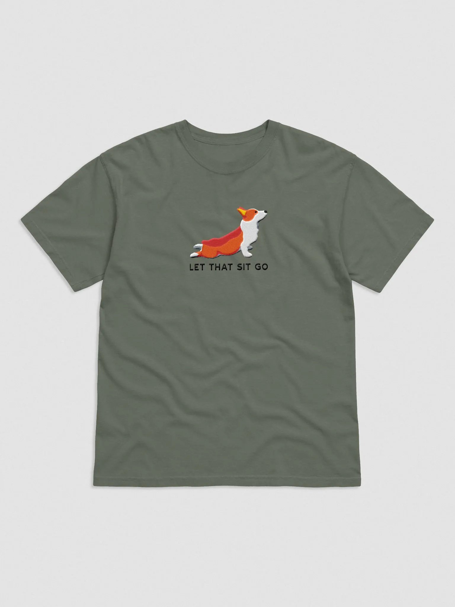 Let That Sit Go T-Shirt(Embroidered) of a Pembroke Welsh Corgi product image (4)