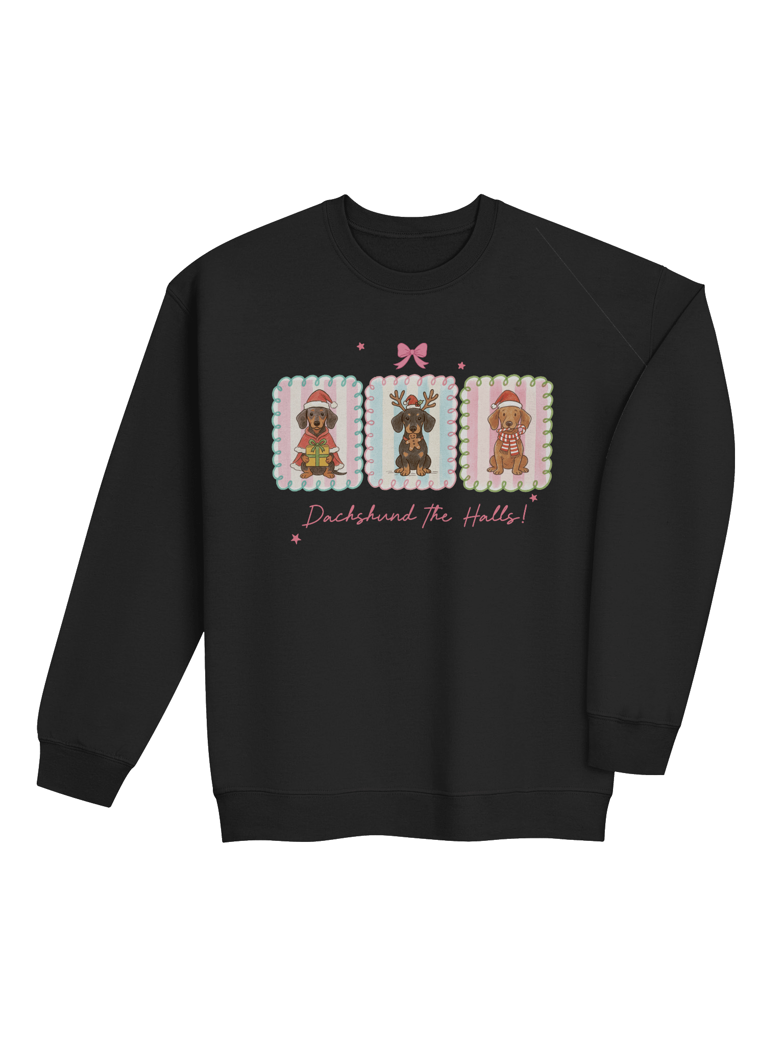 Dachshund The Halls Sweatshirt – Cute Christmas Wiener Dog Pun product image (4)