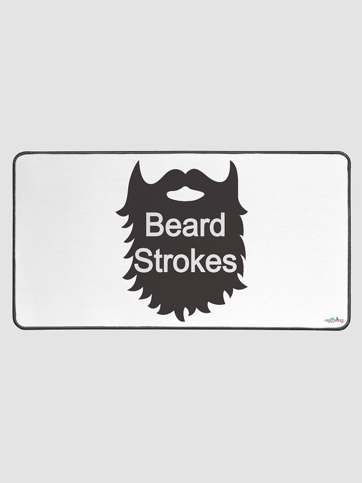 Black Beard Strokes Desk Mat (White) product image (1)
