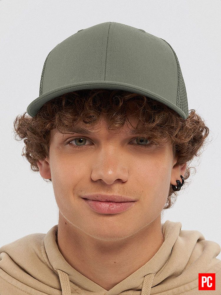 Plain Color Loden Snapback Mesh Trucker Hat product image (1)