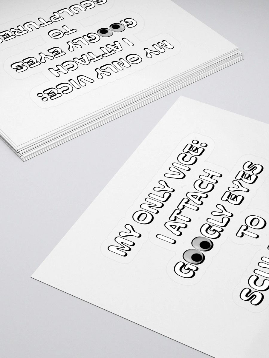 My Only Vice: Attaching Googly Eyes To Sculptures Funny Sticker product image (4)