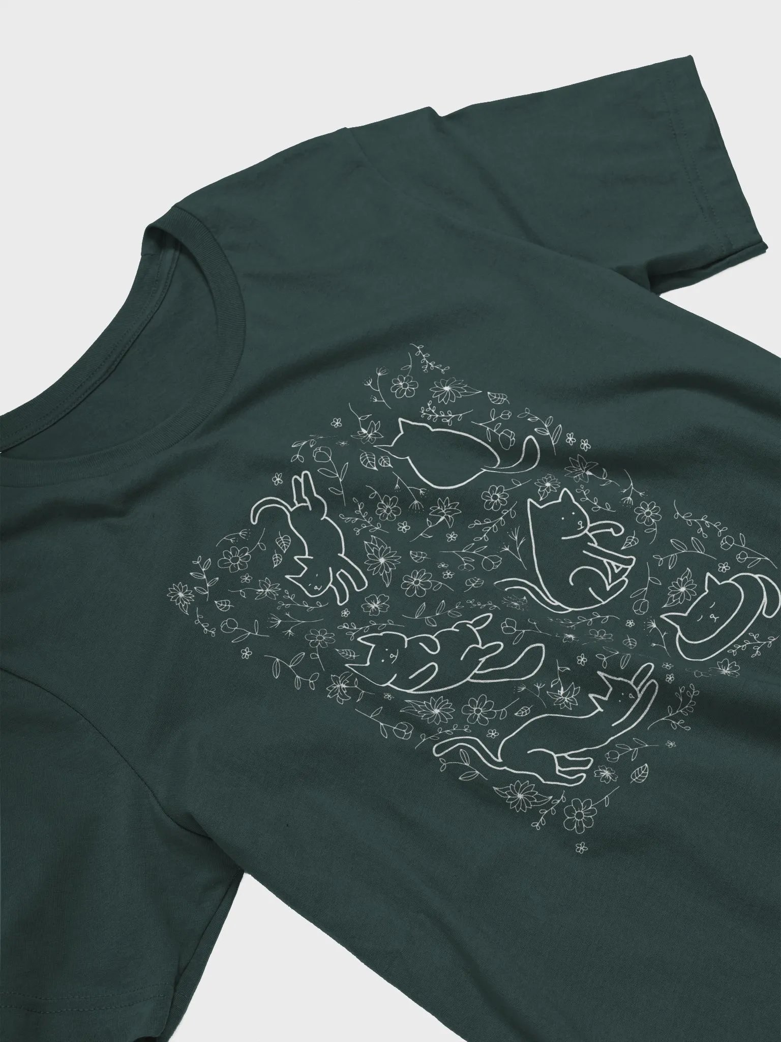 Purrfect Garden Lineart Tee (darkmode) product image (32)