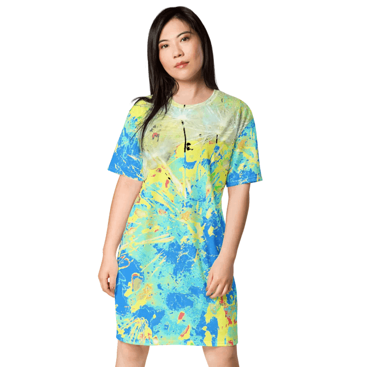 Cool Abstract Dandelion Seeds Ladies T Shirt Dress product image (1)