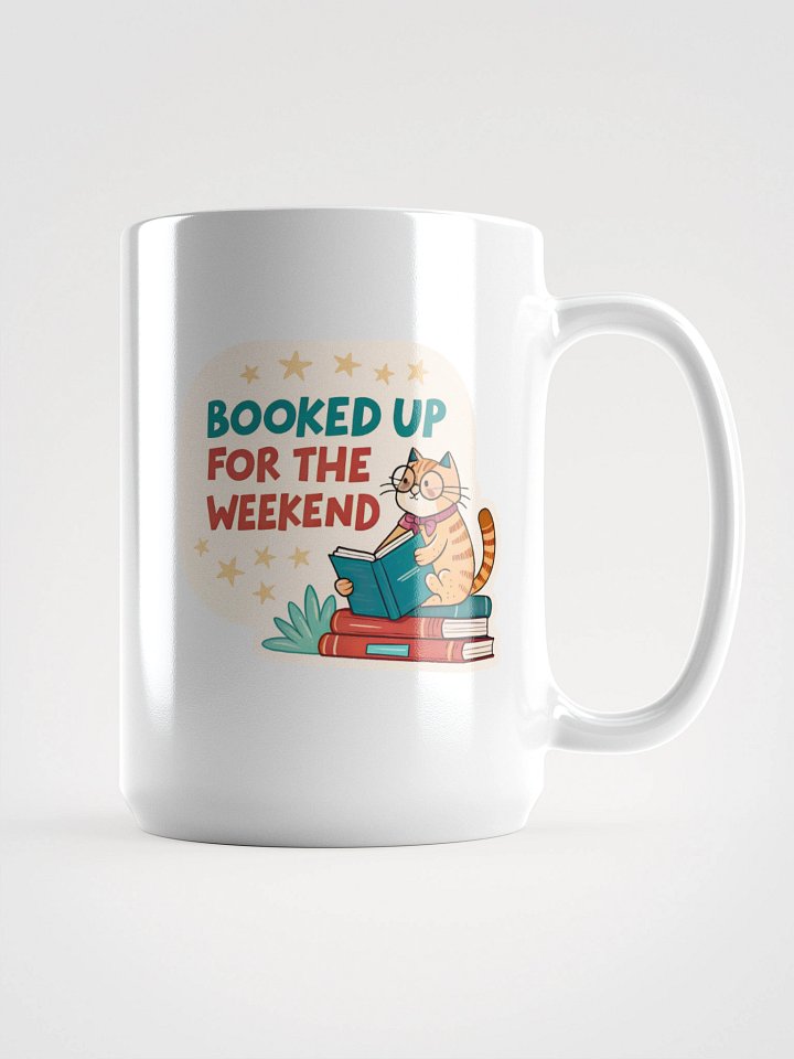 Bookworm Cat White Glossy Mug product image (1)