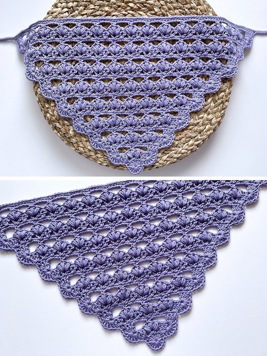 Crochet Pattern: Flower Puff Bandana V1 product image (2)