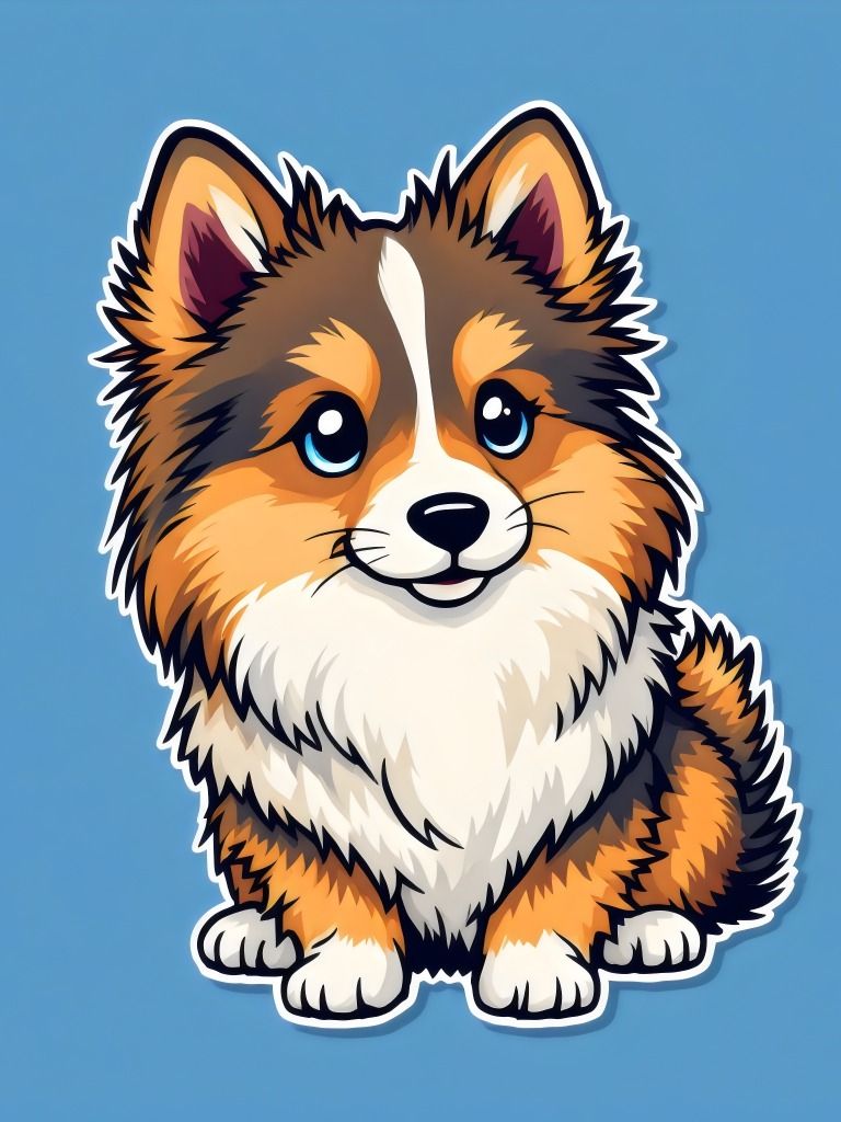 18 Cute Fluffy Cartoon Dog Illustration - Adorable Pet Lover's Delight - Kawaii stickers collection product image (5)