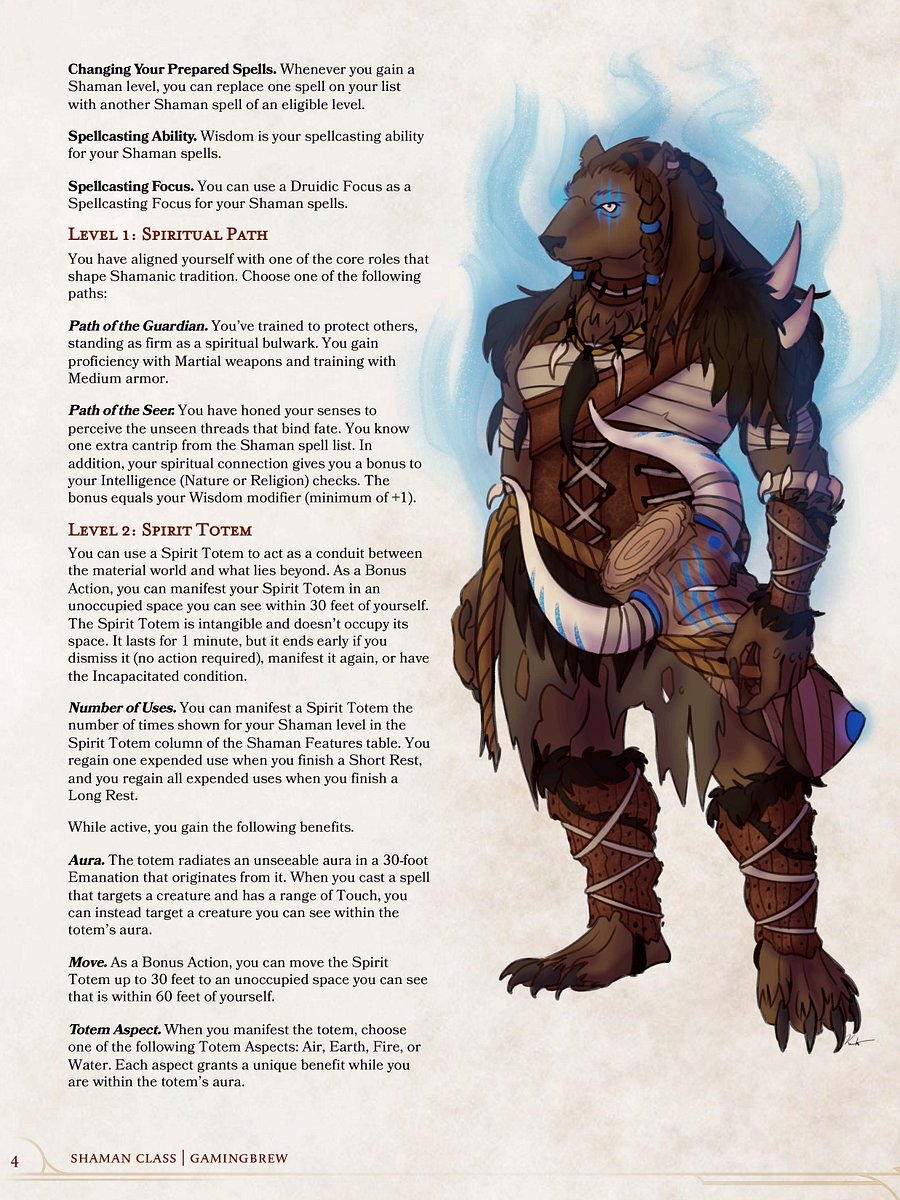 Shaman 5E '24 & '14 Class (PDF) product image (5)