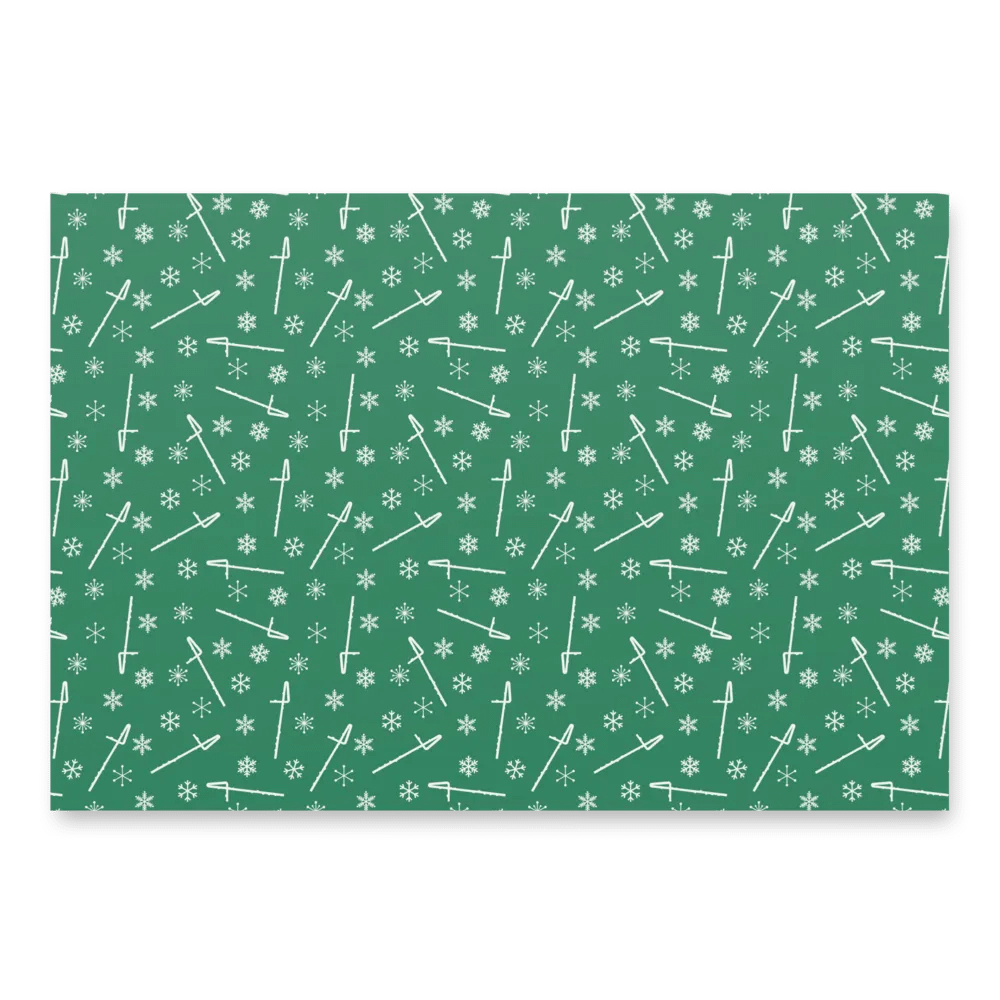 Flutes and Snowflakes - Contrabass - Green Gift Wrap Paper product image (4)