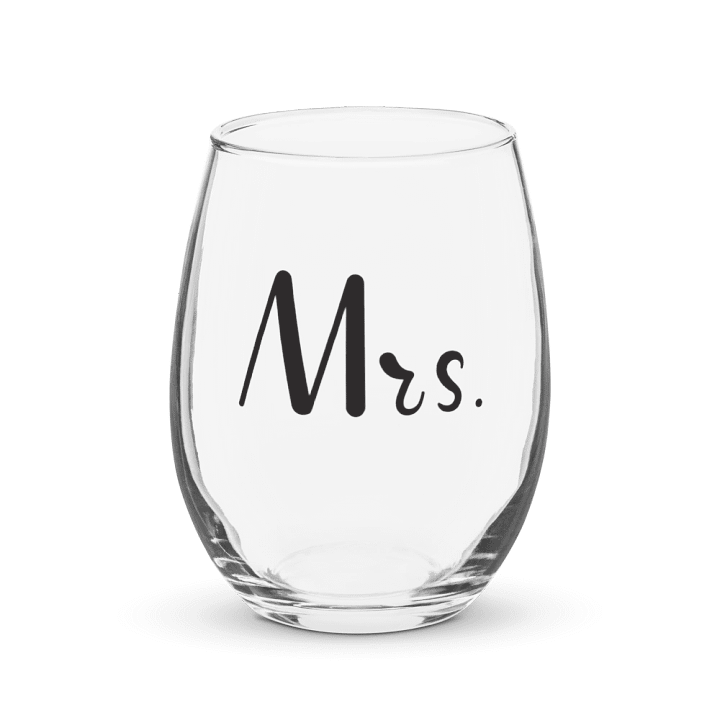 Elegant Mrs Stemless Wine Glass product image (1)