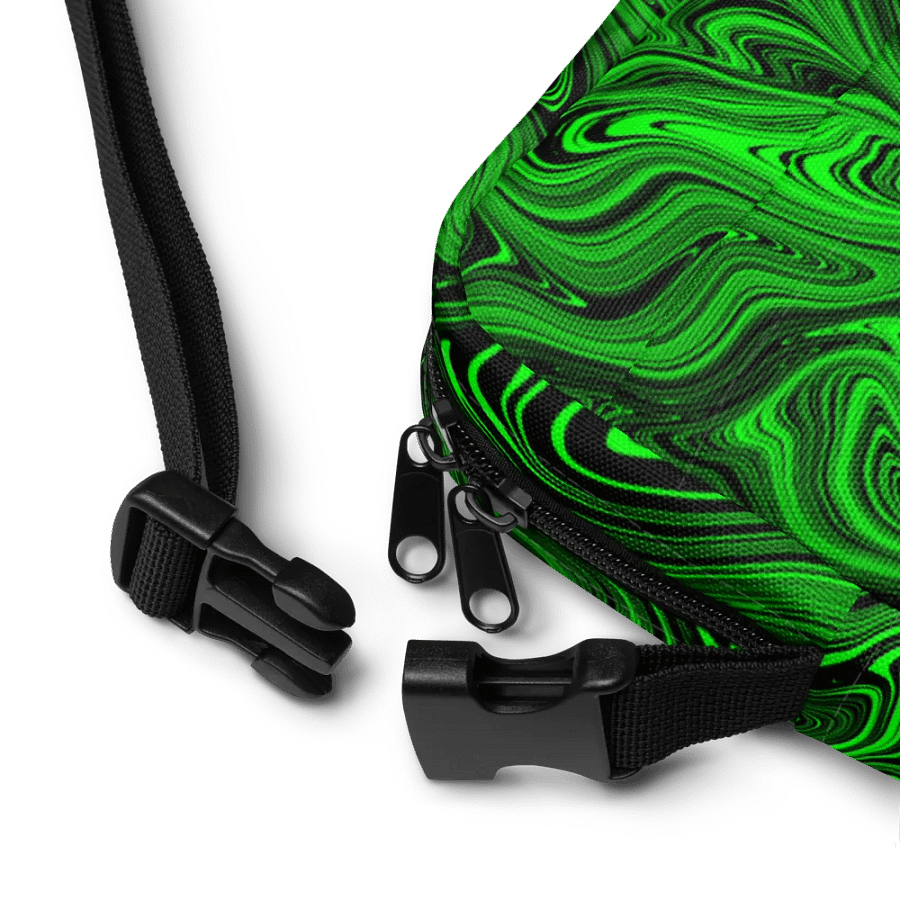 Utility Crossbody Bag - Green and Black Fluid Swirls product image (10)