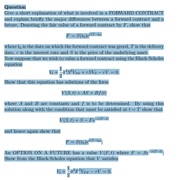 TD - Forward contract, Black-Scholes equation and an option on a future product image (1)