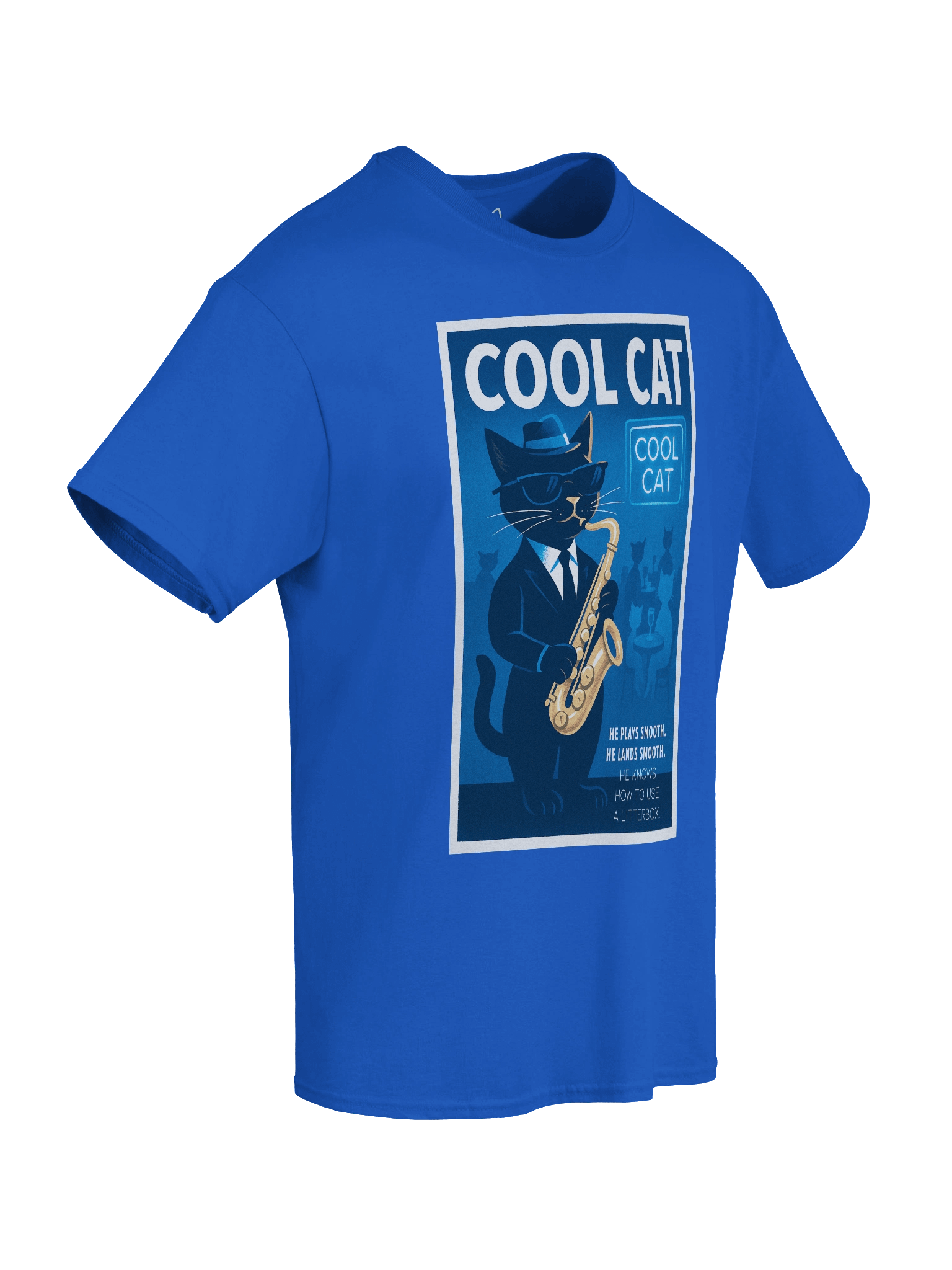 Cool Cat Jazz Saxophone He Knows How to Use a Litterbox Boxy Fit Unisex T-Shirt product image (56)