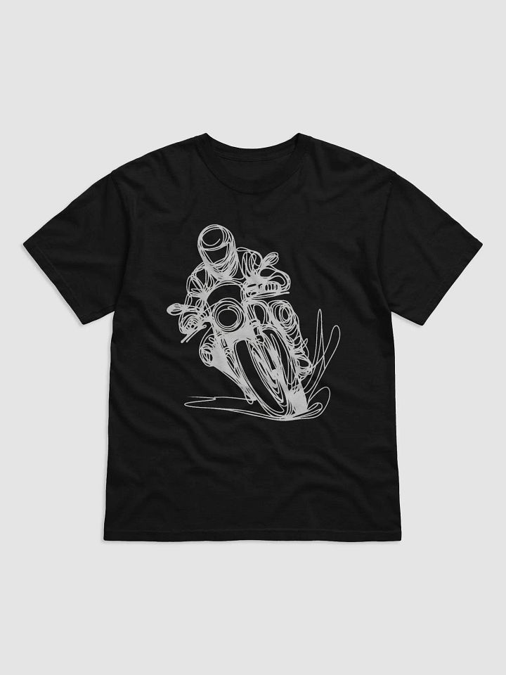 Biker Drawing #Stylish Heavyweight Black T-Shirt product image (1)