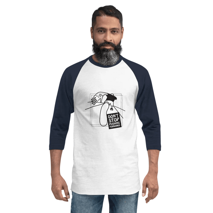 American Style College Raglan Tee - White/Navy product image (2)