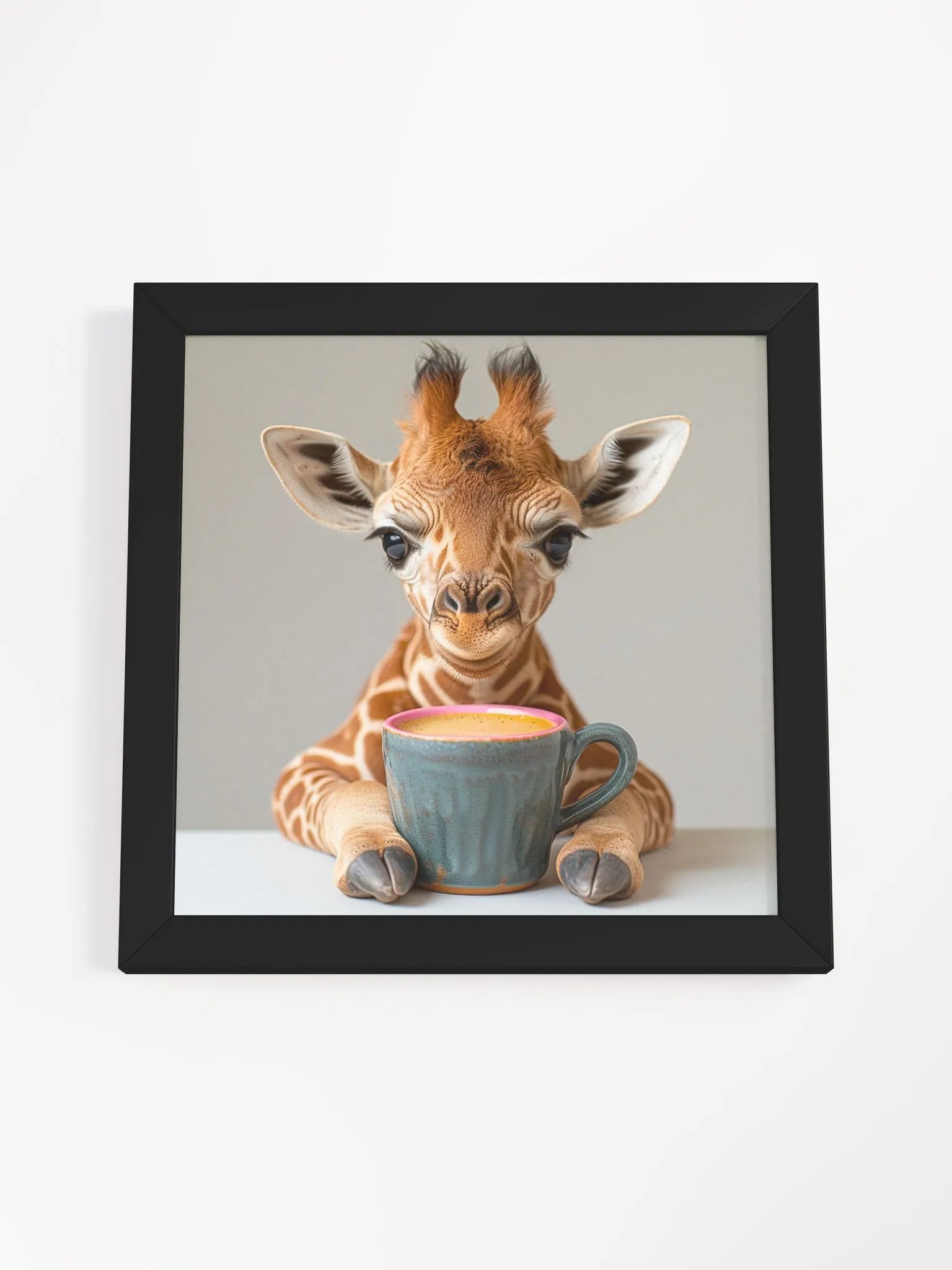 Coffee Lover Cute Baby Giraffe Wall Art product image (24)