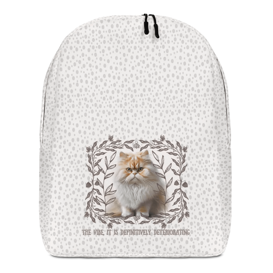 KC, The Vibe Is Deteriorating (floofy cat), Backpack product image (1)