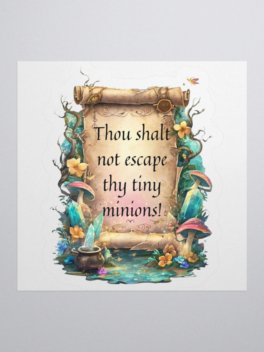 Funny Mom Sticker – “Thou Shalt Not Escape Thy Tiny Minions!” product image (2)