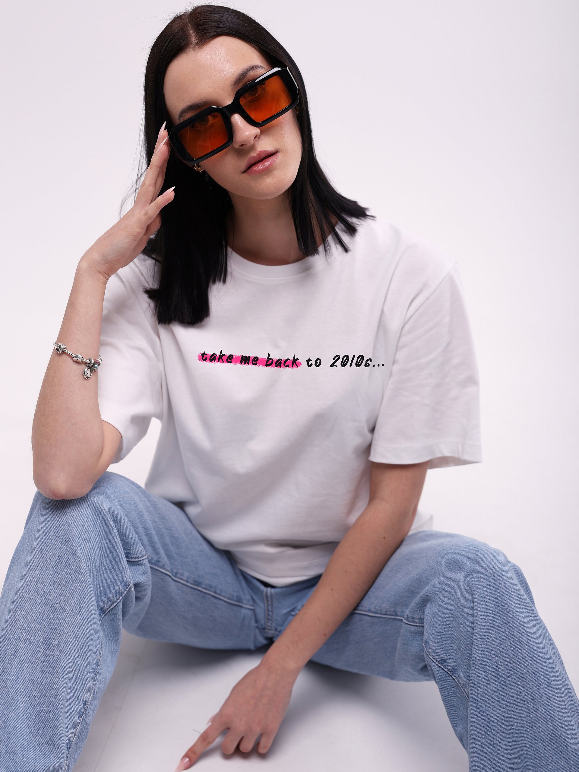 Take Me Back to 2010s Roseate T-Shirt (White) product image (4)