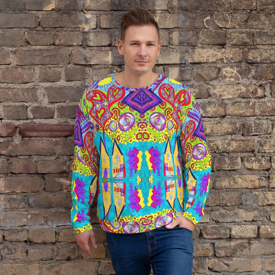 Abstract Doodle Happiness Too Unisex Sweatshirt product image (3)