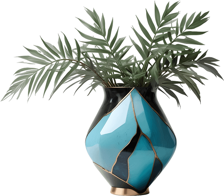 Lagoon Reverie – Vase Coastal Luxe Spa Decor PNG product image (1)