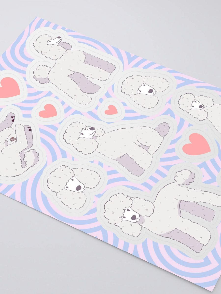 White Poodle Kiss Cut Sticker Sheet product image (3)