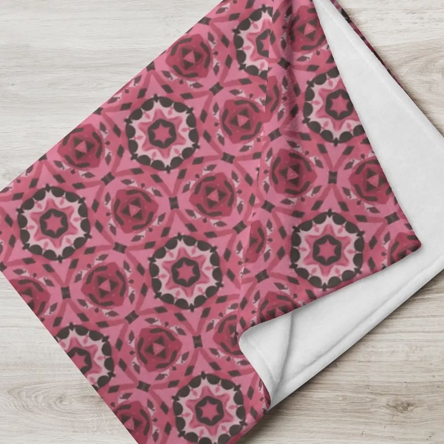 Pink & Black Octagonal Throw Blanket product image (6)