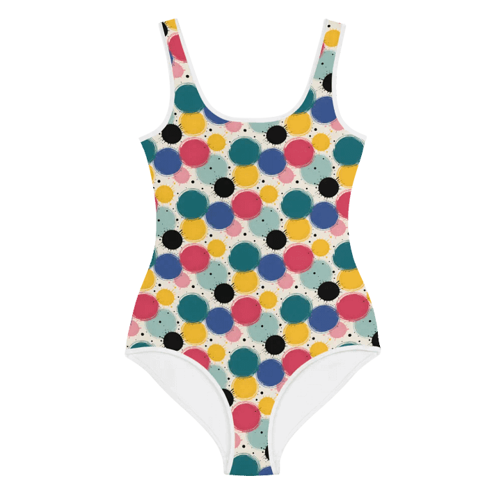 Color Pop Youth One-Piece Swimsuit – Bright Dots, Big Personality product image (1)