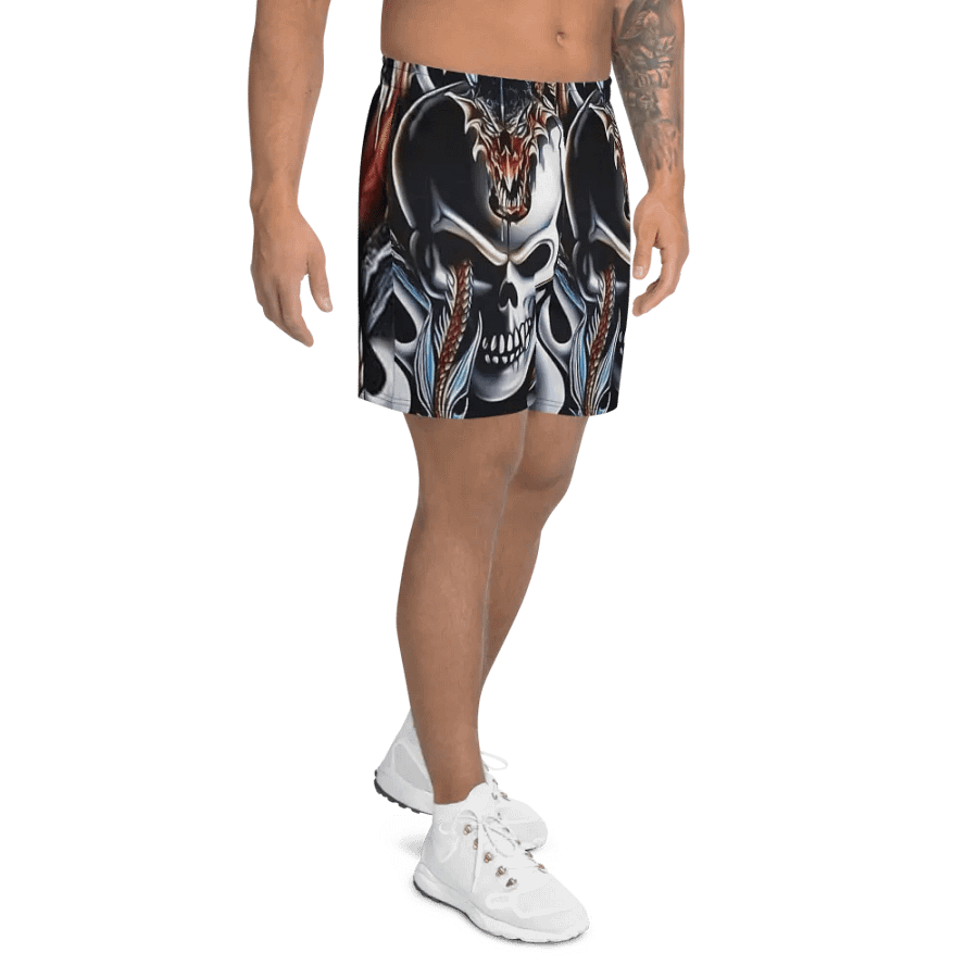 Dragon Skull Athletic Long Shorts product image (8)