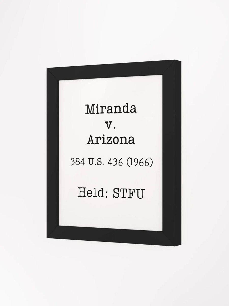 Miranda v. Arizona "STFU" Framed Print product image (1)