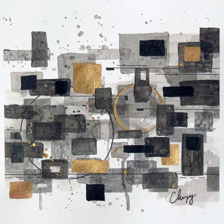 Abstract Ink Squares - Original Drawing product image (2)