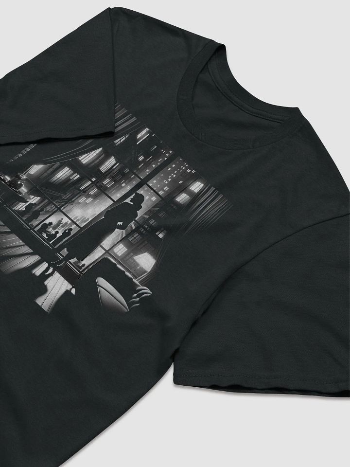 Silent Contemplation in City Lights Film Noir (Front Print Womens Tee) product image (2)