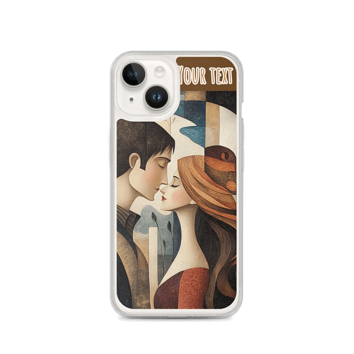 cubist landscape paintings with an in-love couple iPhone® Clear Case product image (4)
