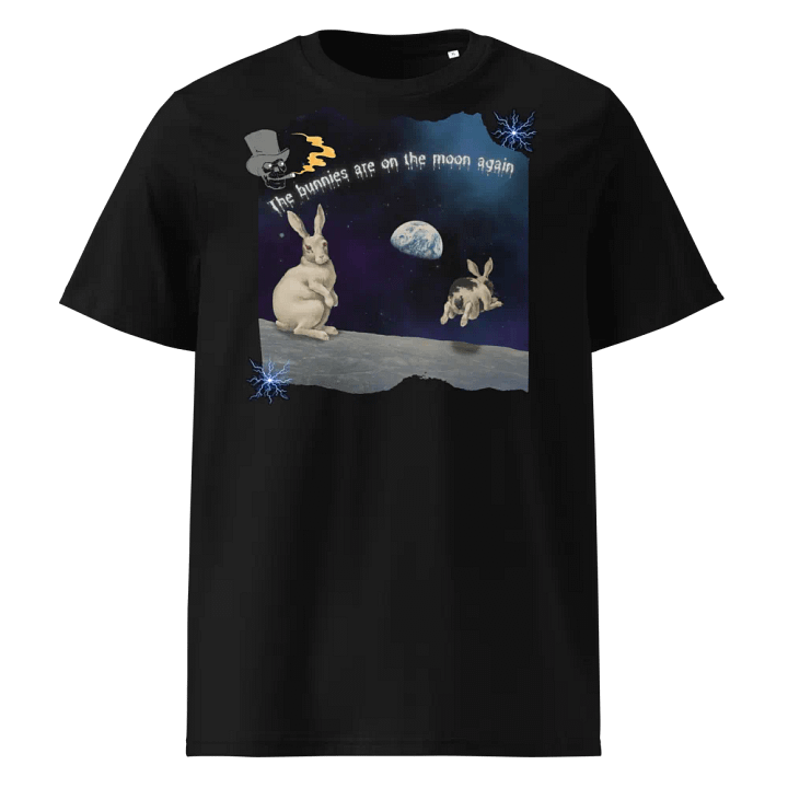 KC, Bunnies on the Moon, Black Tee product image (1)