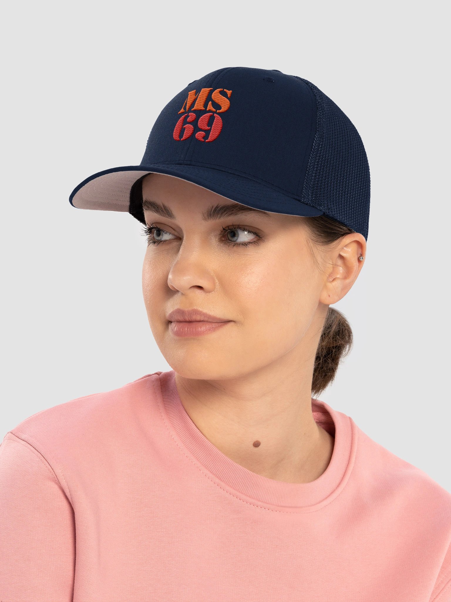 MS69 - Flexfit Trucker Hat Orange/Red product image (6)