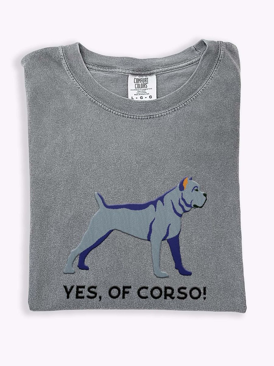 Yes, Of Corso T-Shirt(Embroidered) of a Cane Corso(Blue) product image (1)