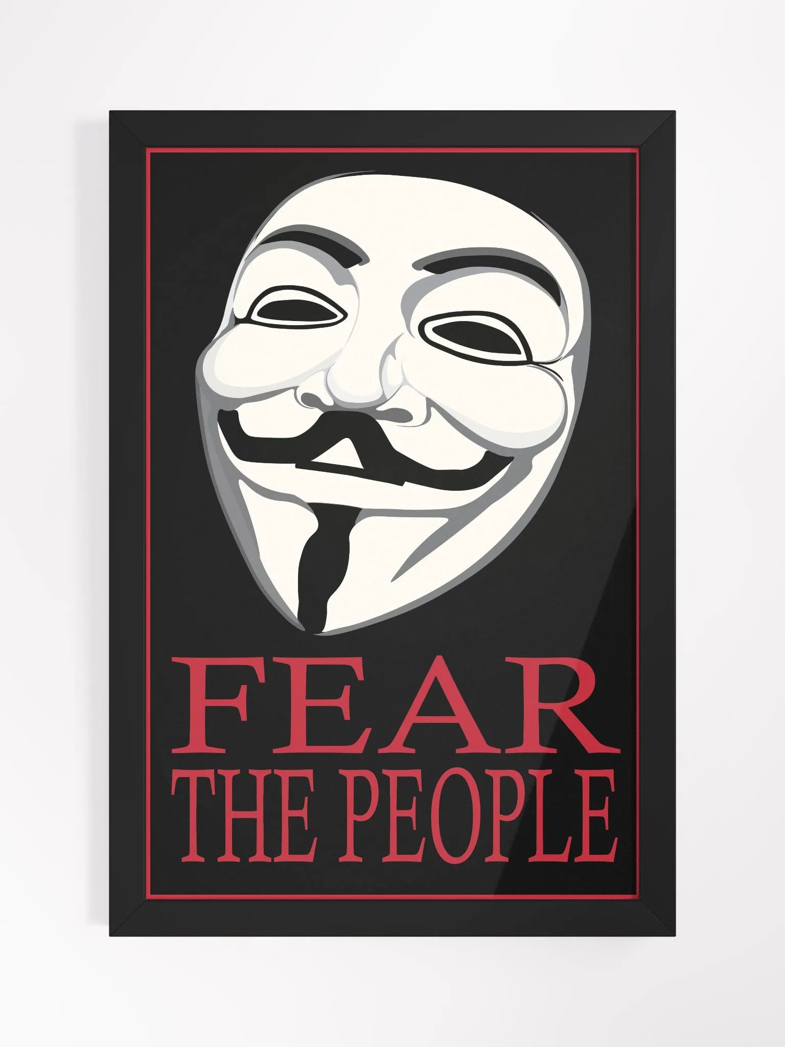 Fear The People - Red - Framed High-Quality Matte Poster product image (2)
