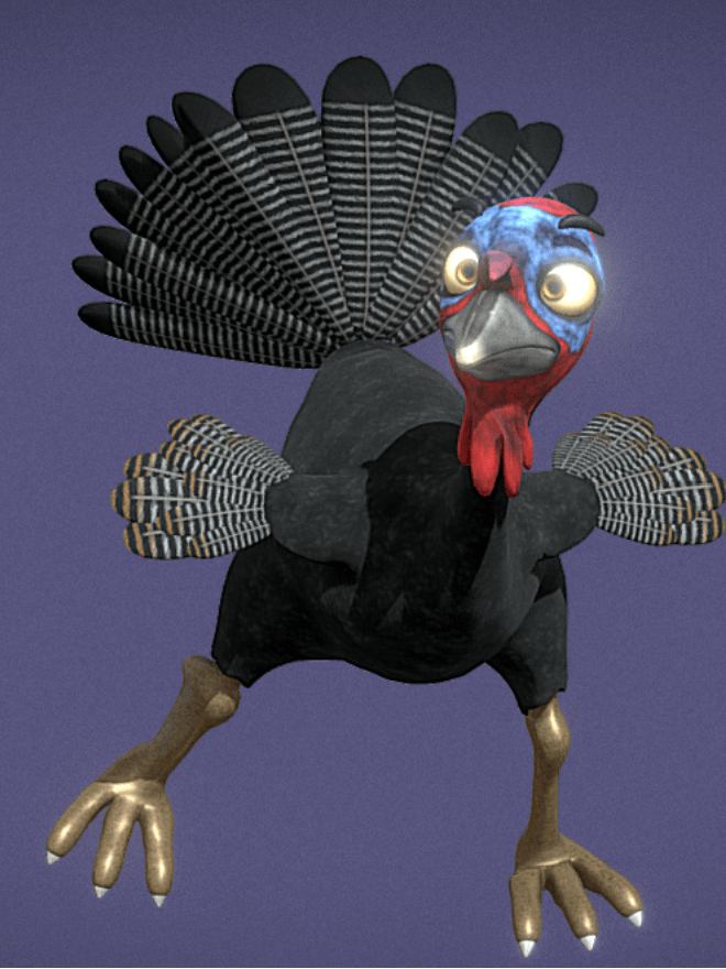 Cute Turkey 3D Model with Dance Animations product image (1)