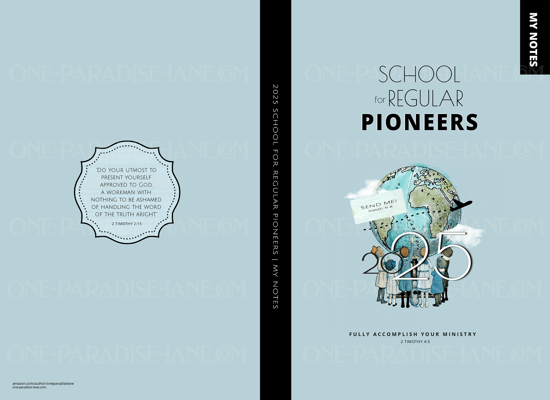 2025 Regular Pioneer School Digital Notebook | Vintage Globe Dusty Blue (PDF) product image (3)
