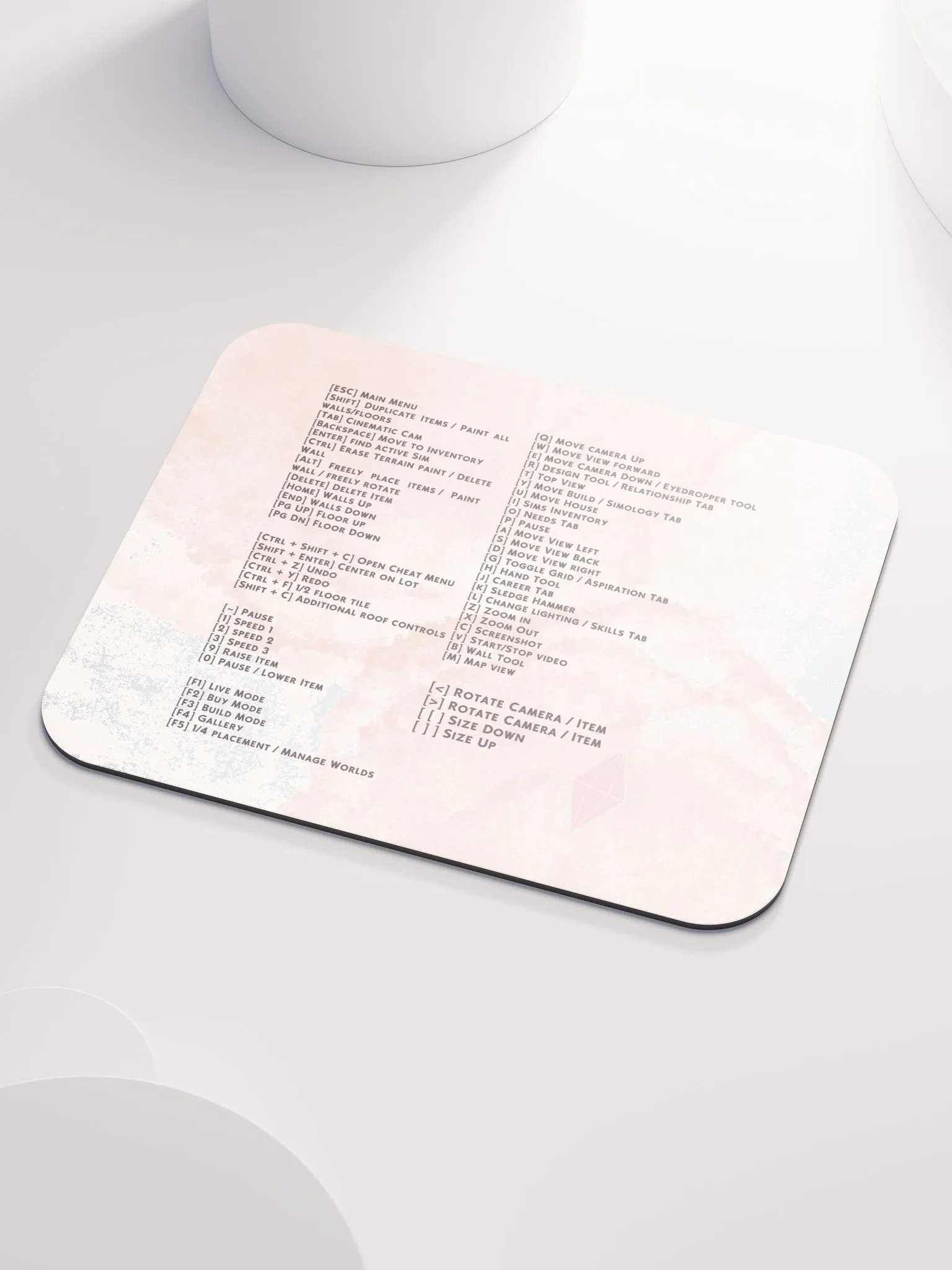 Pink Cloud Sims Hotkeys Mousepad product image (1)