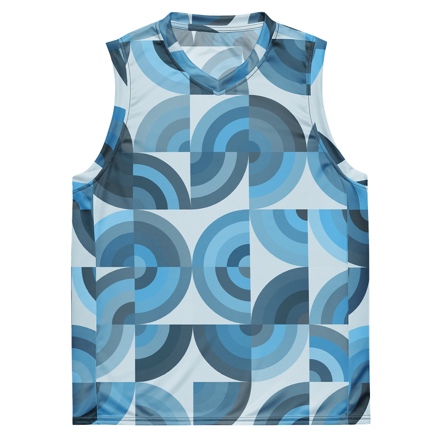Symmetric Blue Geometry Basketball Jersey product image (5)