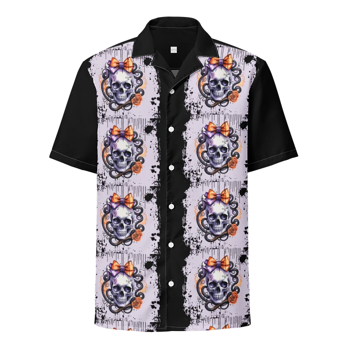 Unisex Skull and Snake Design Coquette Style Button Down Shirt product image (1)