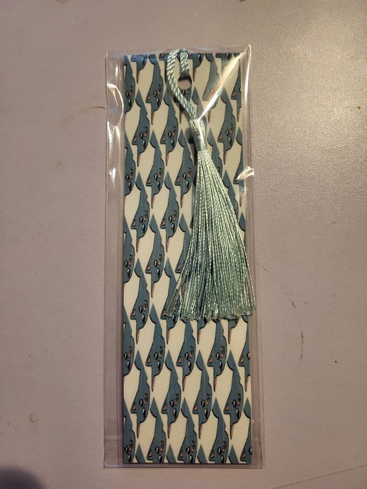 Cute Cartoon Grey Kitty Pattern Laminated Bookmark with Tassel for the Cat Loving Book Reader in Your Life product image (2)