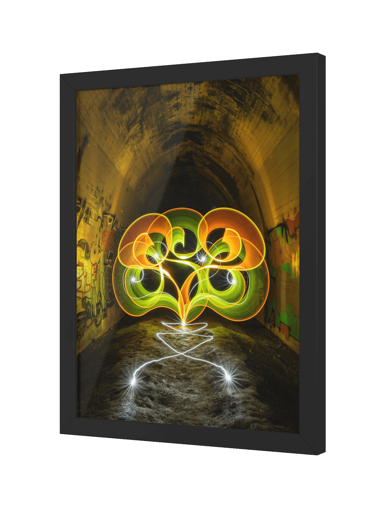 Abandoned Railway Tunnel Light Painting | Framed product image (3)