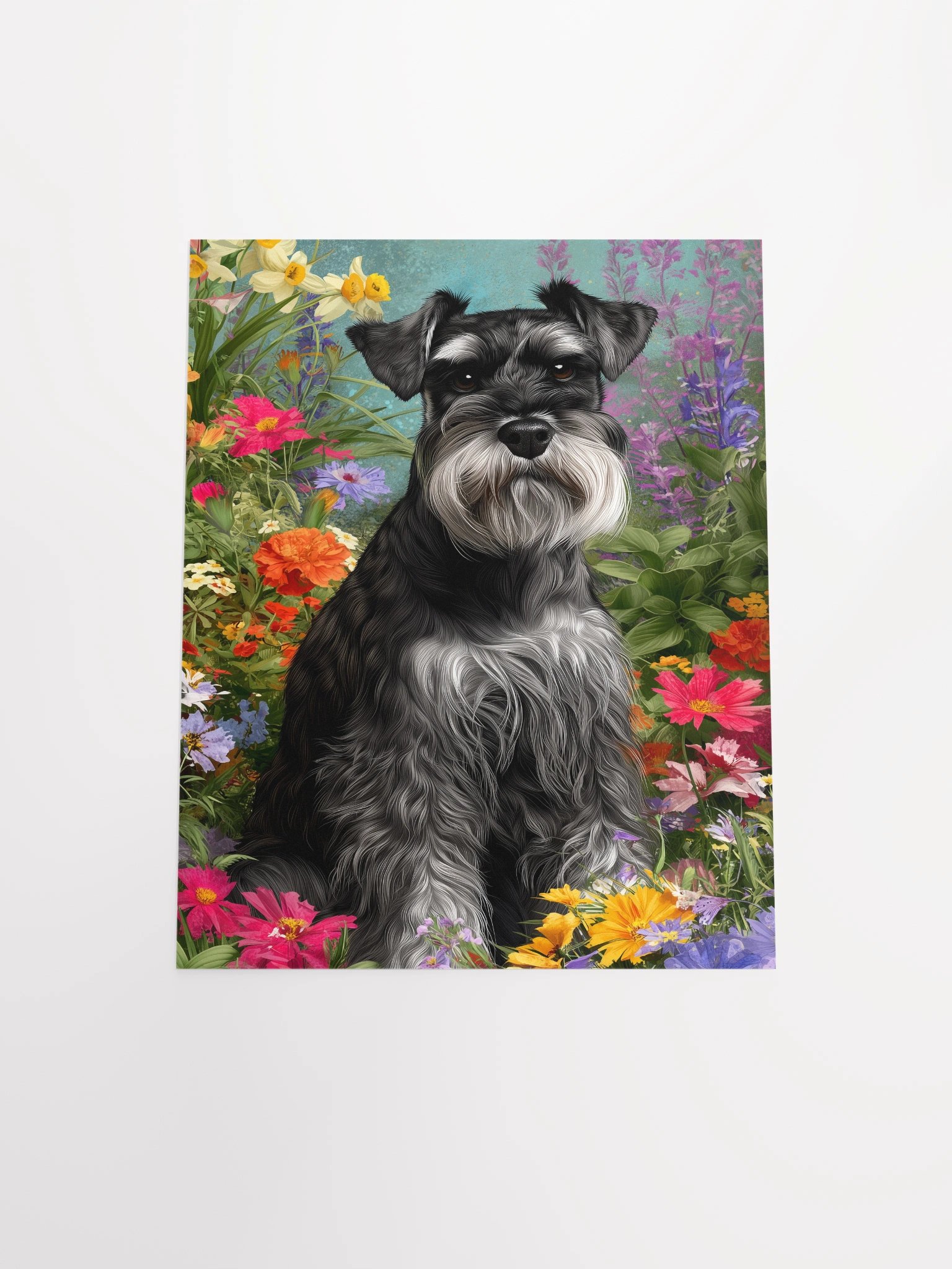 Schnauzer Bloom Matte Unframed Wall Art Paper Canvas product image (13)