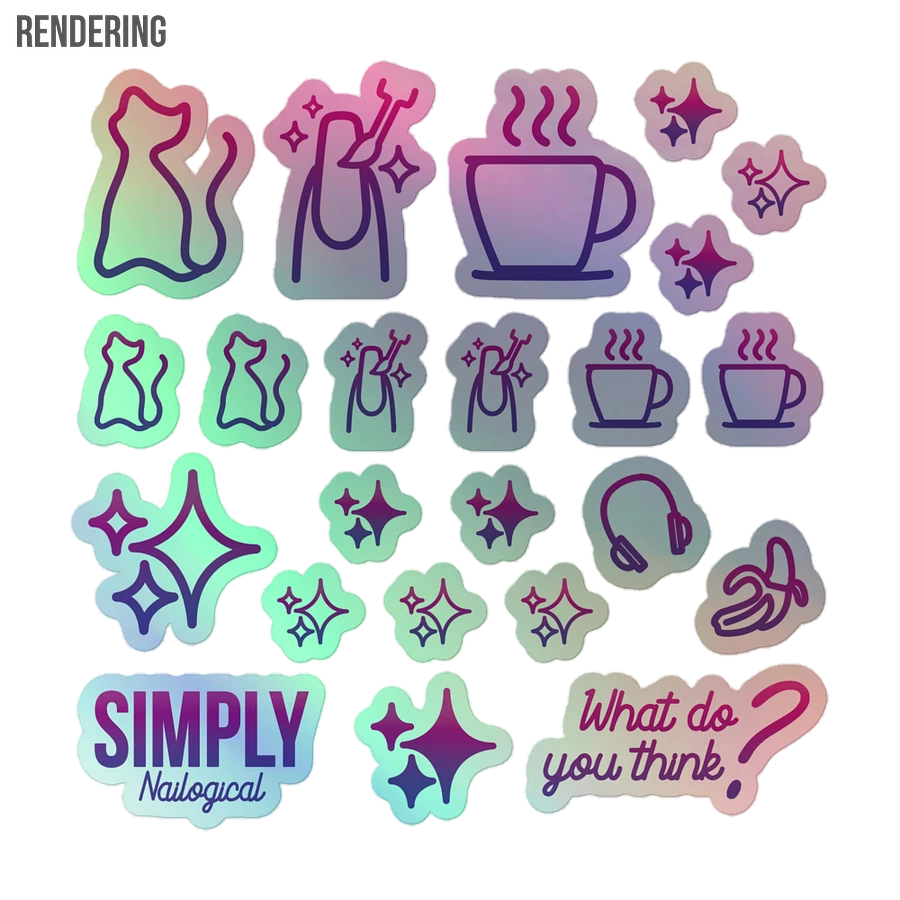 Simply Neon Lines Holographic Stickers product image (4)