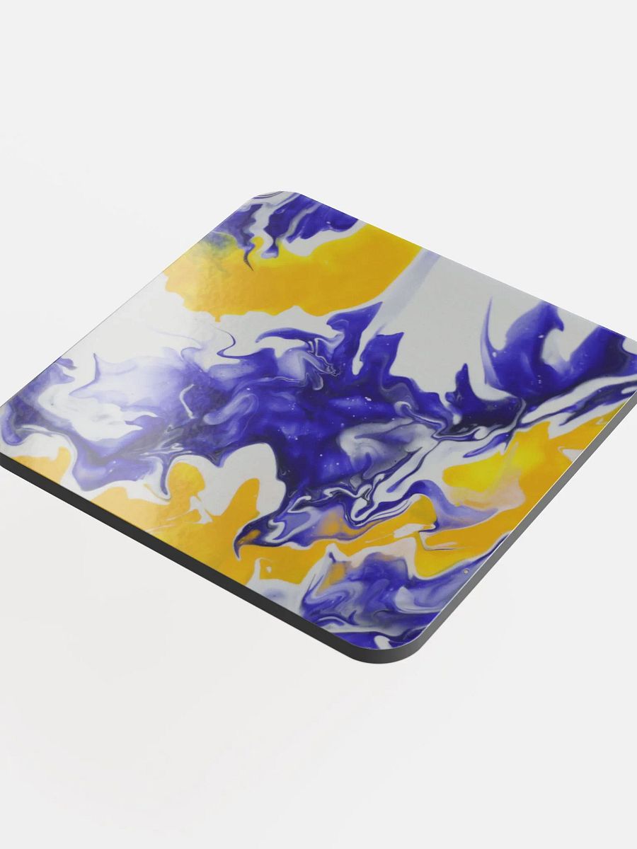 Acrylic Pour Printed Glossed Cork Coaster - #20BY Design product image (4)