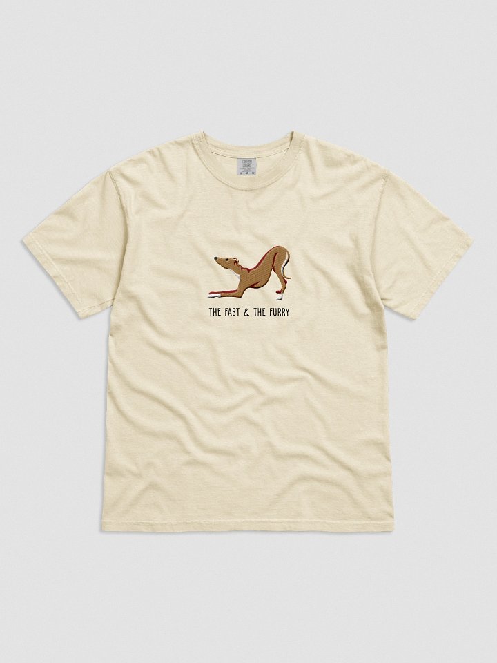 The Fast & The Furry T-Shirt(Embroidered) of an Italian Greyhound(Tan) product image (51)