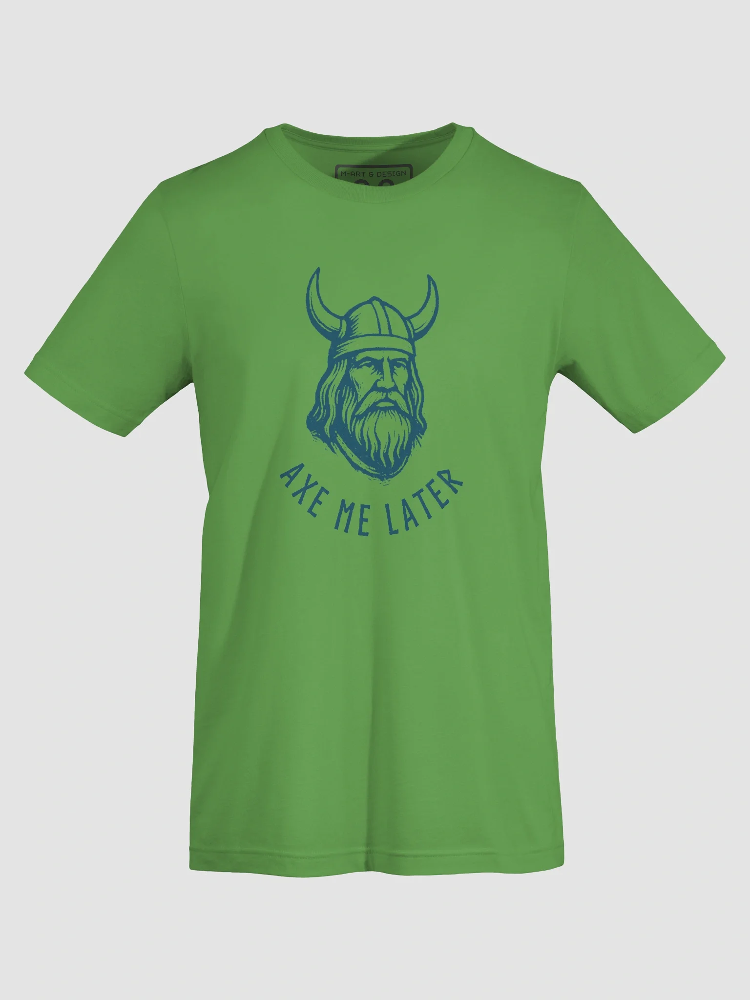 Monochrome Fury – Viking War Chief Tee Description: "Axe Me Later" product image (7)