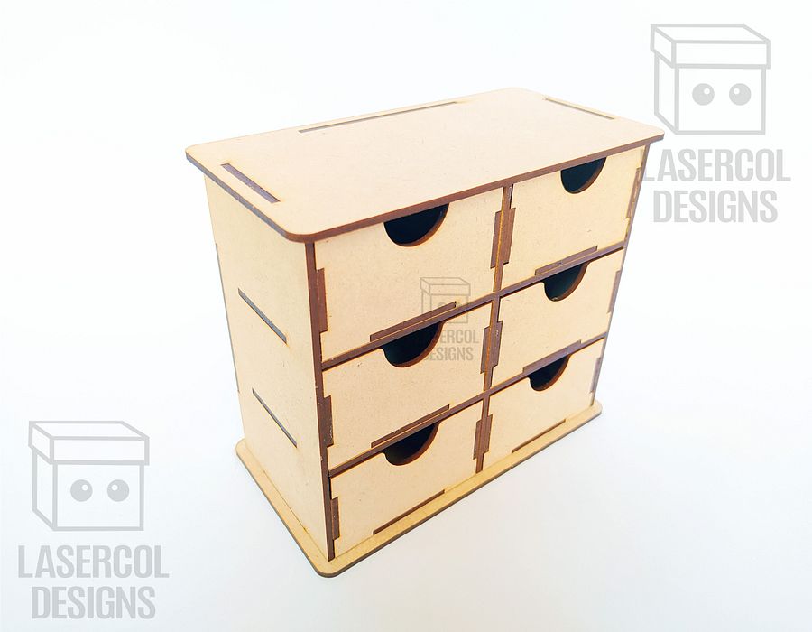 6 Drawers Desk Organizer - Laser Cut Files product image (2)